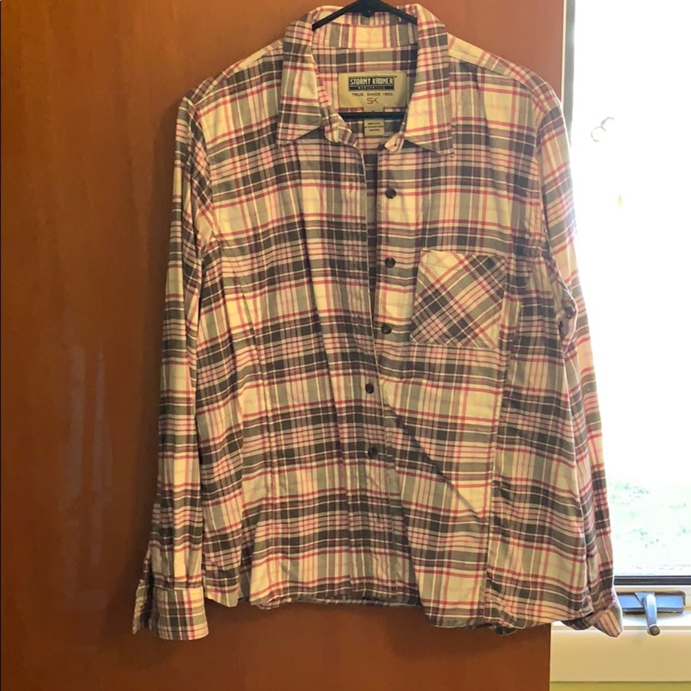 Stormy Kromer pink plaid flannel